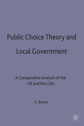 Boyne | Public Choice Theory and Local Government | Buch | sack.de