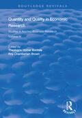 Bonitsis / Brown |  Quantity and Quality in Economic Research | Buch |  Sack Fachmedien