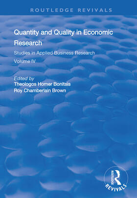 Bonitsis / Brown | Quantity and Quality in Economic Research | Buch | 978-0-367-00053-0 | sack.de