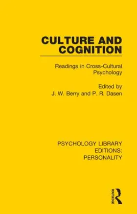 Berry / Dasen |  Culture and Cognition | Buch |  Sack Fachmedien