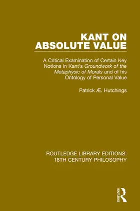 Hutchings |  Kant on Absolute Value | Buch |  Sack Fachmedien