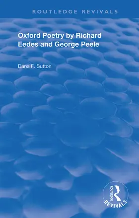 Eedes / Sutton |  Oxford Poetry by Richard Eedes and George Peele | Buch |  Sack Fachmedien