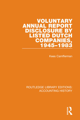 Camfferman |  Voluntary Annual Report Disclosure by Listed Dutch Companies, 1945-1983 | Buch |  Sack Fachmedien