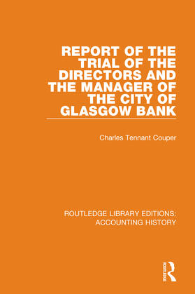 Couper |  Report of the Trial of the Directors and the Manager of the City of Glasgow Bank | Buch |  Sack Fachmedien