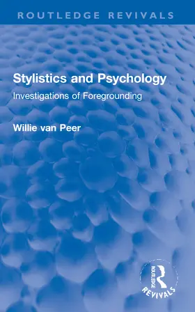 Van Peer |  Stylistics and Psychology | Buch |  Sack Fachmedien