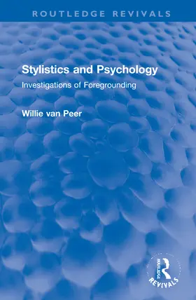 Van Peer |  Stylistics and Psychology | Buch |  Sack Fachmedien