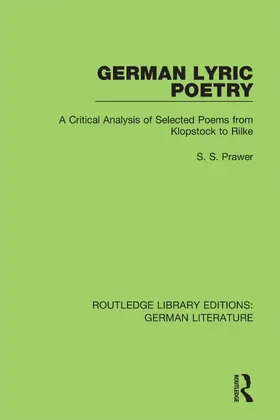 Prawer | German Lyric Poetry | Buch | 978-0-367-85622-9 | www.sack.de