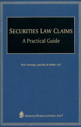 Hastings |  Securities Law Claims | Buch |  Sack Fachmedien