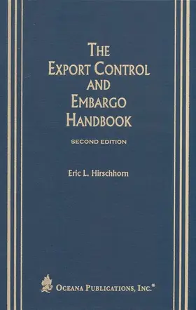 Hirschhorn / Hirshhorn | The Export Control and Embargo Handbook | Buch | 978-0-379-21514-4 | sack.de
