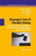 Grofman / Blais / Bowler |  Duverger's Law of Plurality Voting | Buch |  Sack Fachmedien