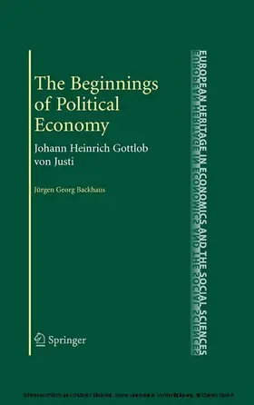 Backhaus / Stephen | The Beginnings of Political Economy | E-Book | sack.de