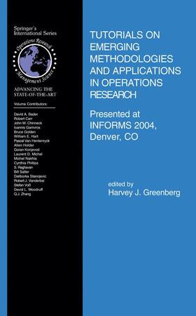 Greenberg | Tutorials on Emerging Methodologies and Applications in Operations Research | Buch | sack.de