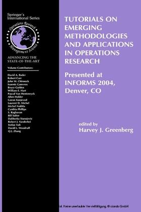 Greenberg | Tutorials on Emerging Methodologies and Applications in Operations Research | E-Book | sack.de