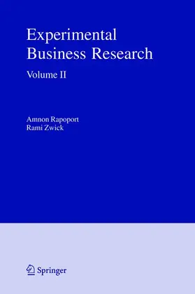 Zwick / Rapoport |  Experimental Business Research | Buch |  Sack Fachmedien