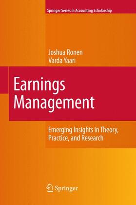 Ronen / Yaari | Earnings Management | Buch | 978-0-387-25769-3 | sack.de