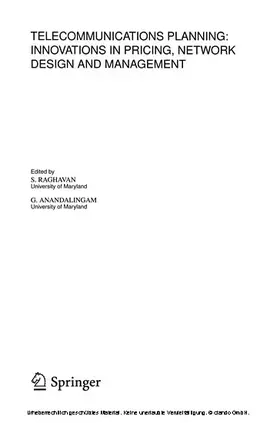 Raghavan / Anandalingam |  Telecommunications Planning | eBook | Sack Fachmedien