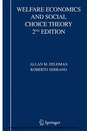 Feldman / Serrano |  Welfare Economics and Social Choice Theory | eBook | Sack Fachmedien