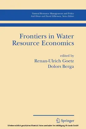 Goetz / Berga |  Frontiers in Water Resource Economics | eBook | Sack Fachmedien