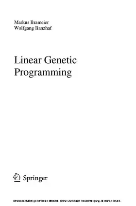 Brameier / Banzhaf |  Linear Genetic Programming | eBook | Sack Fachmedien