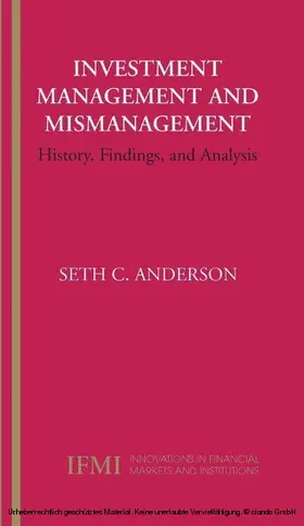 Anderson |  Investment Management and Mismanagement | eBook | Sack Fachmedien