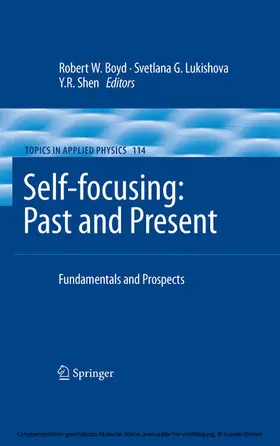 Boyd / Lukishova / Shen | Self-focusing: Past and Present | E-Book | sack.de