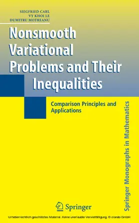 Carl / Le / Motreanu |  Nonsmooth Variational Problems and Their Inequalities | eBook | Sack Fachmedien