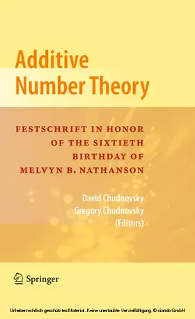 Chudnovsky | Additive Number Theory | E-Book | www.sack.de