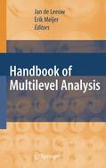 Deleeuw / Meijer |  Handbook of Multilevel Analysis | Buch |  Sack Fachmedien