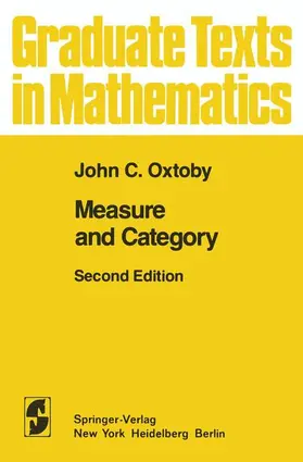 Oxtoby |  Measure and Category | Buch |  Sack Fachmedien