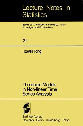 Tong |  Threshold Models in Non-linear Time Series Analysis | Buch |  Sack Fachmedien