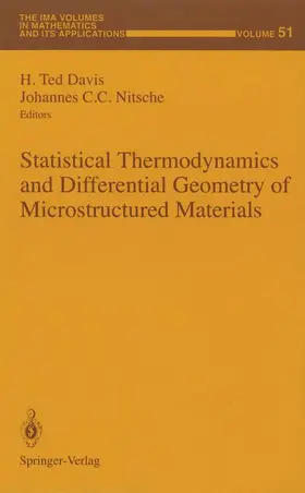 Davis / Nitsche |  Statistical Thermodynamics and Differential Geometry of Microstructured Materials | Buch |  Sack Fachmedien