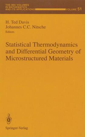 Davis / Nitsche | Statistical Thermodynamics and Differential Geometry of Microstructured Materials | Buch | 978-0-387-94027-4 | sack.de