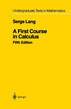 Lang |  A First Course in Calculus | Buch |  Sack Fachmedien