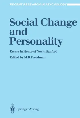 Freedman |  Social Change and Personality | Buch |  Sack Fachmedien