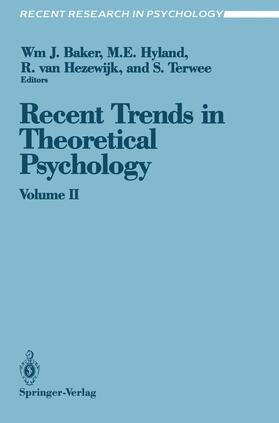 Baker / Terwee / Hyland | Recent Trends in Theoretical Psychology | Buch | 978-0-387-97311-1 | sack.de