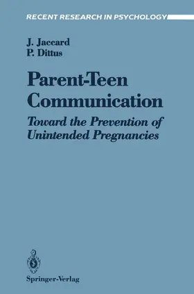 Jaccard / Dittus |  Parent-Teen Communication | Buch |  Sack Fachmedien