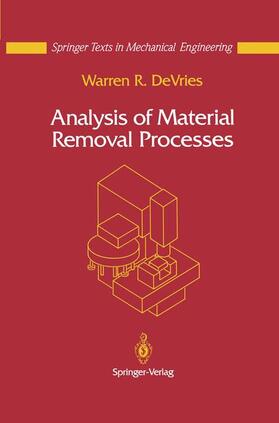 DeVries | Analysis of Material Removal Processes | Buch | 978-0-387-97728-7 | sack.de