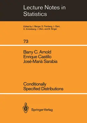 Arnold / Sarabia Alegria / Castillo |  Conditionally Specified Distributions | Buch |  Sack Fachmedien