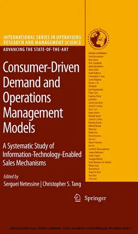 Netessine / Tang / Netessine. | Consumer-Driven Demand and Operations Management Models | E-Book | sack.de