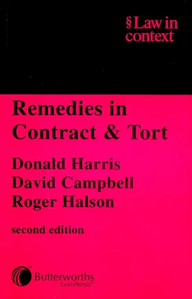 Harris / Campbell / Halson |  Remedies in Contract and Tort | Buch |  Sack Fachmedien
