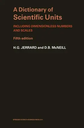 Jerrard | A Dictionary of Scientific Units | Buch | 978-0-412-28100-6 | www.sack.de