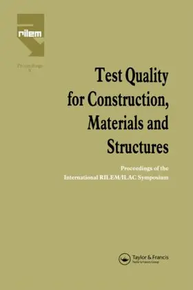 Fickelson |  Test Quality for Construction, Materials and Structures | Buch |  Sack Fachmedien