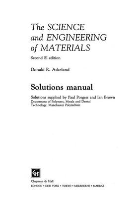 Brown / Porgess | The Science and Engineering of Materials | Buch | 978-0-412-39600-7 | sack.de