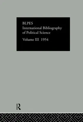  Intl Biblio Pol Sc 1954 Vol 3 | Buch |  Sack Fachmedien
