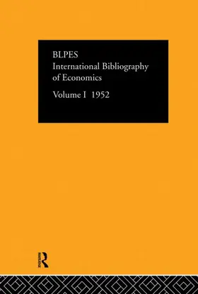  Intl Biblio Econom 1952 Vol  1 | Buch |  Sack Fachmedien