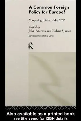 Peterson / Sjursen |  A Common Foreign Policy for Europe? | Buch |  Sack Fachmedien