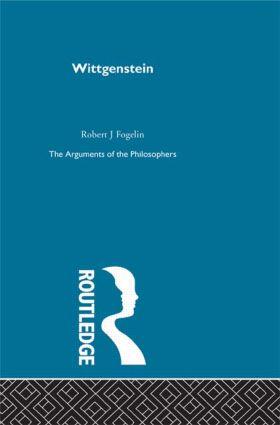 Fogelin |  Wittgenstein-Arg Philosophers | Buch |  Sack Fachmedien