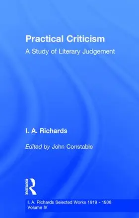 Richards / Constable |  Practical Criticism V 4 | Buch |  Sack Fachmedien