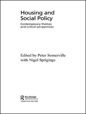 Somerville / Sprigings |  Housing and Social Policy | Buch |  Sack Fachmedien
