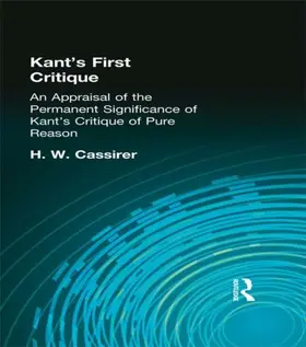 Cassirer |  Kant's First Critique | Buch |  Sack Fachmedien